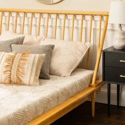 Light Oak Modern Spindle Wooden Queen Bed-Kirkland's Home Outlet