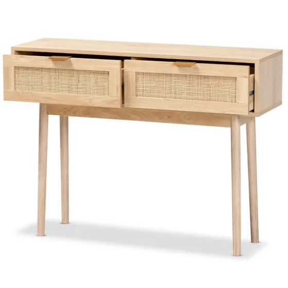 Light Oak Rat And Wood Console Table-Kirkland's Home Best