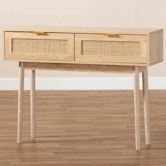 Light Oak Rat And Wood Console Table-Kirkland's Home Best
