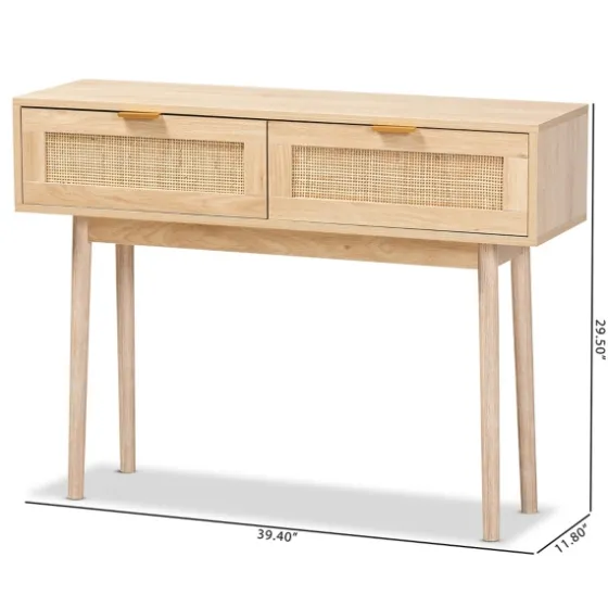 Light Oak Rat And Wood Console Table-Kirkland's Home Best