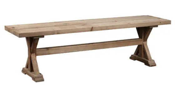 Light Reclaimed Wood Hourglass Base Bench-Kirkland's Home Cheap