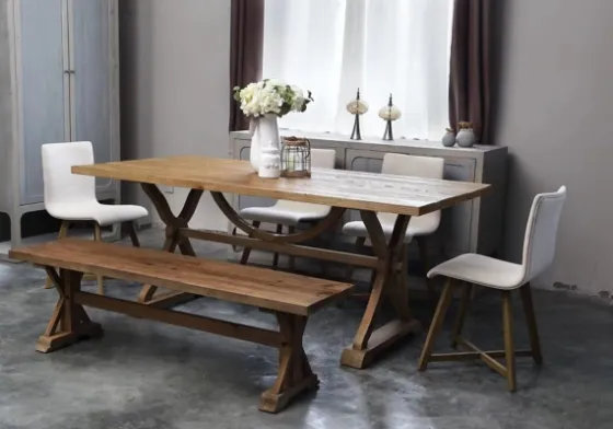 Light Reclaimed Wood Hourglass Base Bench-Kirkland's Home Cheap