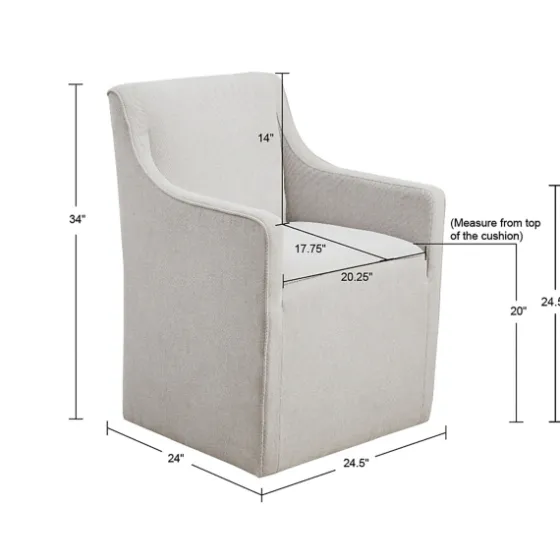Light Slipcover Dining Chair With Casters-Kirkland's Home Flash Sale