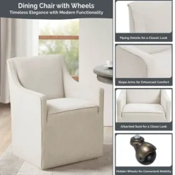 Light Slipcover Dining Chair With Casters-Kirkland's Home Flash Sale