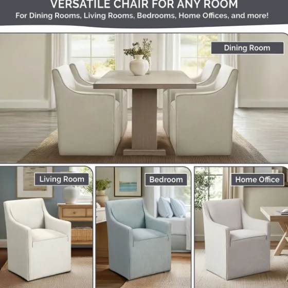 Light Slipcover Dining Chair With Casters-Kirkland's Home Flash Sale