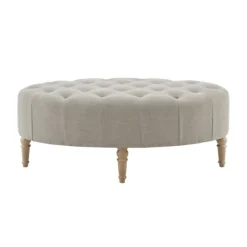 Light Tufted Button Martha Stewart Ottoman-Kirkland's Home New