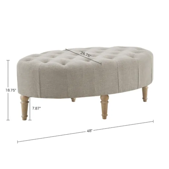 Light Tufted Button Martha Stewart Ottoman-Kirkland's Home New