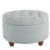 Light Tufted Round Storage Ottoman-Kirkland's Home Hot