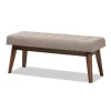 Light Tufted Walnut Wood Bench-Kirkland's Home Online