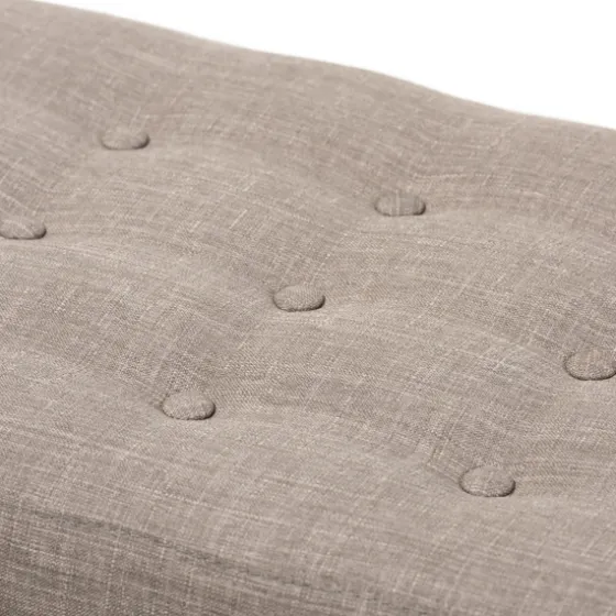 Light Tufted Walnut Wood Bench-Kirkland's Home Online