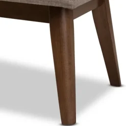 Light Tufted Walnut Wood Bench-Kirkland's Home Online
