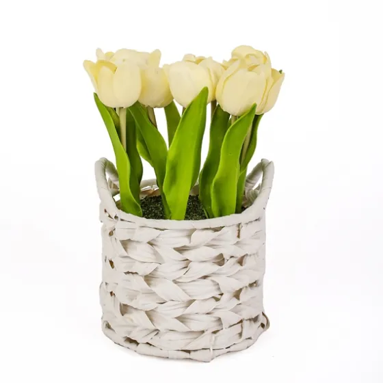 Light Tulip Arrangement In Basket-Kirkland's Home Best