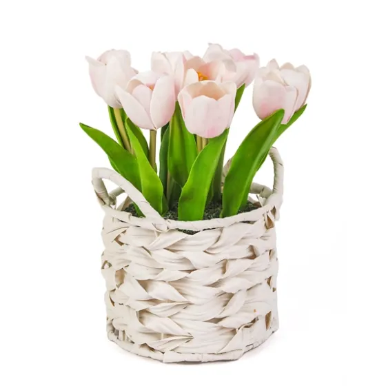 Light Tulip Arrangement In Basket-Kirkland's Home New