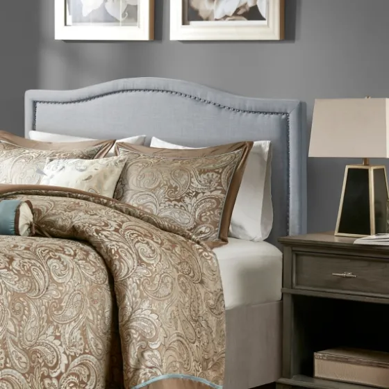 Light Upholstered Nailhead King Headboard-Kirkland's Home Store