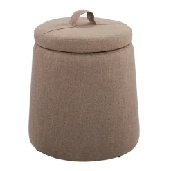 Light Upholstered Top Handle Storage Ottoman-Kirkland's Home Discount