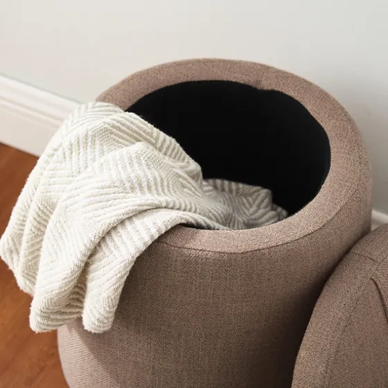 Light Upholstered Top Handle Storage Ottoman-Kirkland's Home Discount