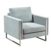 Light Velvet And Chrome Accent Chair-Kirkland's Home Outlet