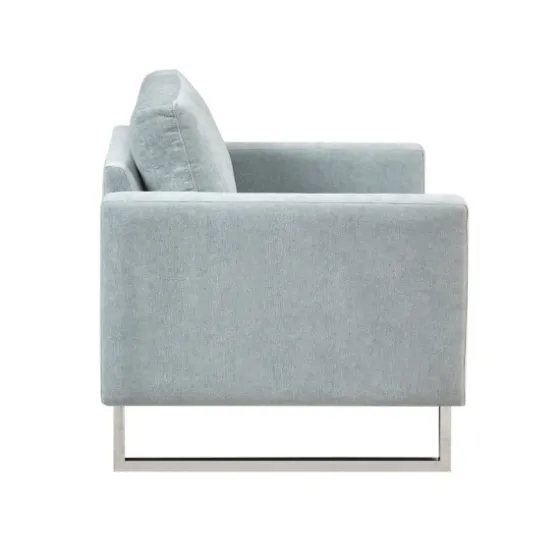 Light Velvet And Chrome Accent Chair-Kirkland's Home Outlet
