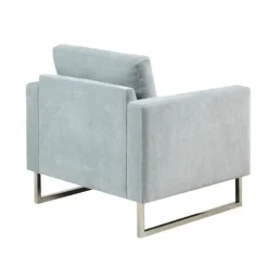 Light Velvet And Chrome Accent Chair-Kirkland's Home Outlet