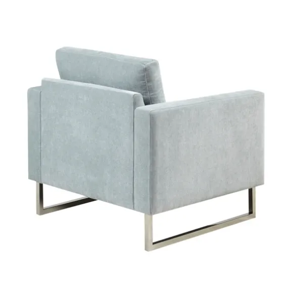 Light Velvet And Chrome Accent Chair-Kirkland's Home Outlet