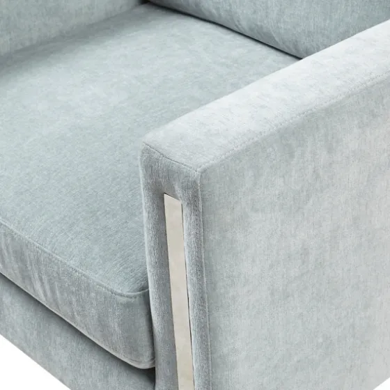 Light Velvet And Chrome Accent Chair-Kirkland's Home Outlet