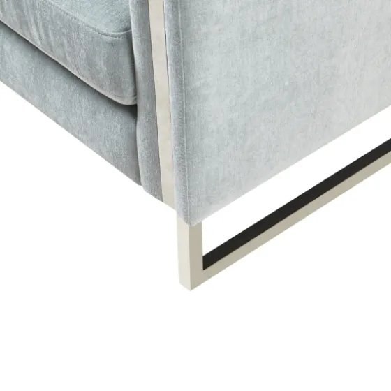 Light Velvet And Chrome Accent Chair-Kirkland's Home Outlet