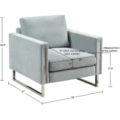 Light Velvet And Chrome Accent Chair-Kirkland's Home Outlet
