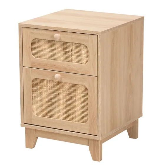 Light Wood And Cane Accent Nightstand-Kirkland's Home Cheap