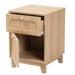 Light Wood And Cane Accent Nightstand-Kirkland's Home Cheap