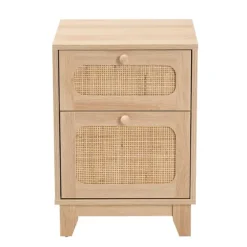 Light Wood And Cane Accent Nightstand-Kirkland's Home Cheap