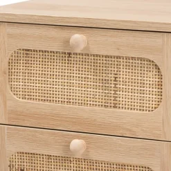 Light Wood And Cane Accent Nightstand-Kirkland's Home Cheap