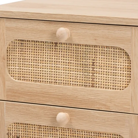 Light Wood And Cane Accent Nightstand-Kirkland's Home Cheap