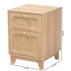Light Wood And Cane Accent Nightstand-Kirkland's Home Cheap