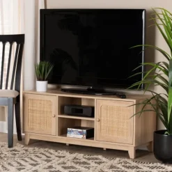 Light Wood And Cane Accent Tv Stand-Kirkland's Home Cheap