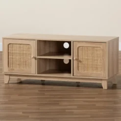 Light Wood And Cane Accent Tv Stand-Kirkland's Home Cheap