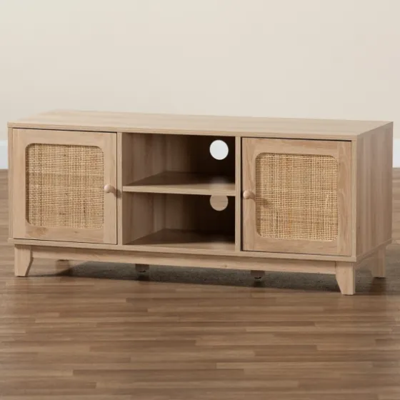 Light Wood And Cane Accent Tv Stand-Kirkland's Home Cheap