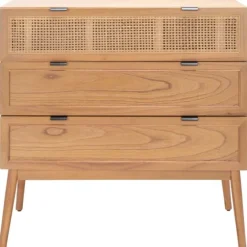 Light Wood And Cane 3-Drawer Chest-Kirkland's Home Fashion