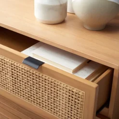 Light Wood And Cane 3-Drawer Chest-Kirkland's Home Fashion