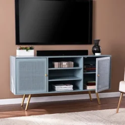 Light Wood And Cane Media Cabinet-Kirkland's Home Best Sale