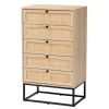 Light Wood And Rat 5-Drawer Chest-Kirkland's Home Cheap