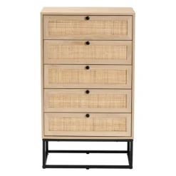 Light Wood And Rat 5-Drawer Chest-Kirkland's Home Cheap