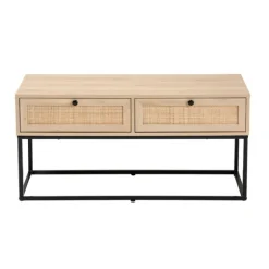 Light Wood And Rat 2-Drawer Coffee Table-Kirkland's Home Hot