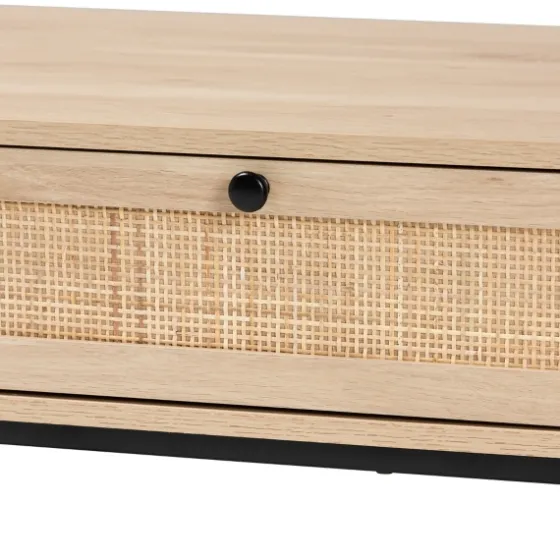 Light Wood And Rat 2-Drawer Coffee Table-Kirkland's Home Hot