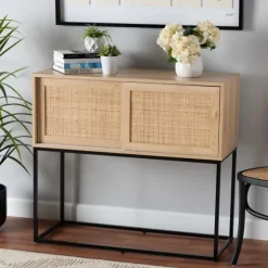 Light Wood And Rat Sliding Door Cabinet-Kirkland's Home Best