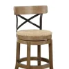 Light Wood And Seagrass Swivel Counter Stool-Kirkland's Home Online