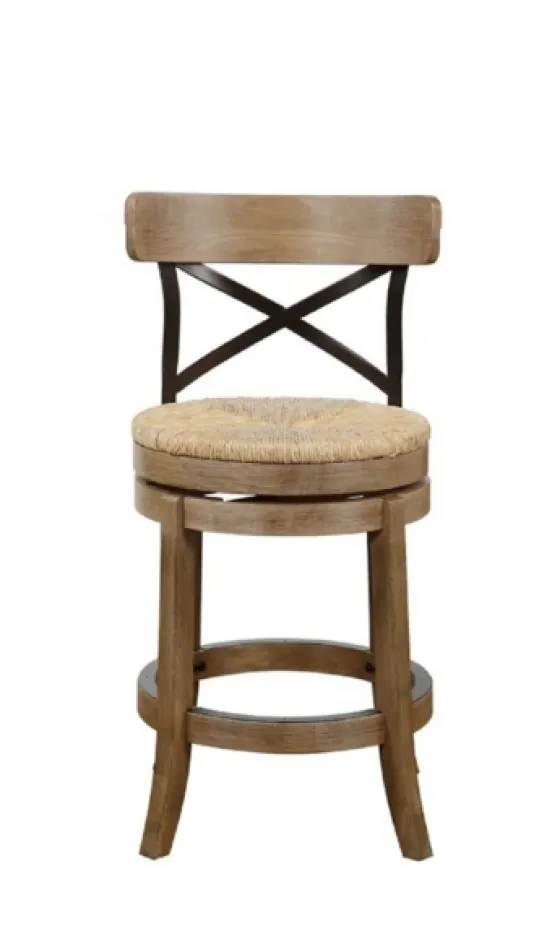 Light Wood And Seagrass Swivel Counter Stool-Kirkland's Home Online