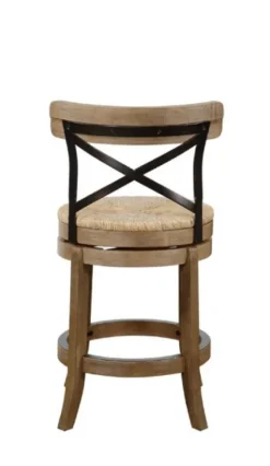 Light Wood And Seagrass Swivel Counter Stool-Kirkland's Home Online