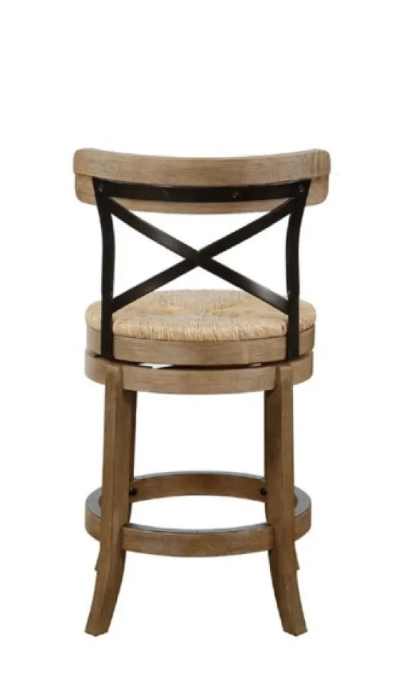 Light Wood And Seagrass Swivel Counter Stool-Kirkland's Home Online
