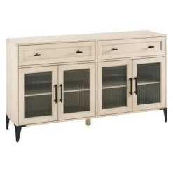 Light Wood Fluted Glass Doors Sideboard-Kirkland's Home Sale
