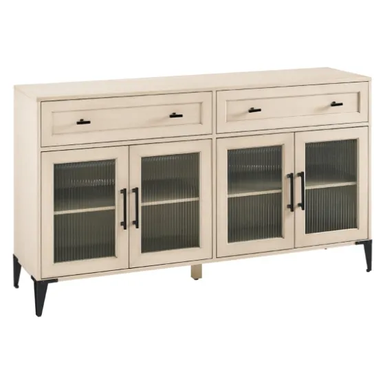 Light Wood Fluted Glass Doors Sideboard-Kirkland's Home Sale